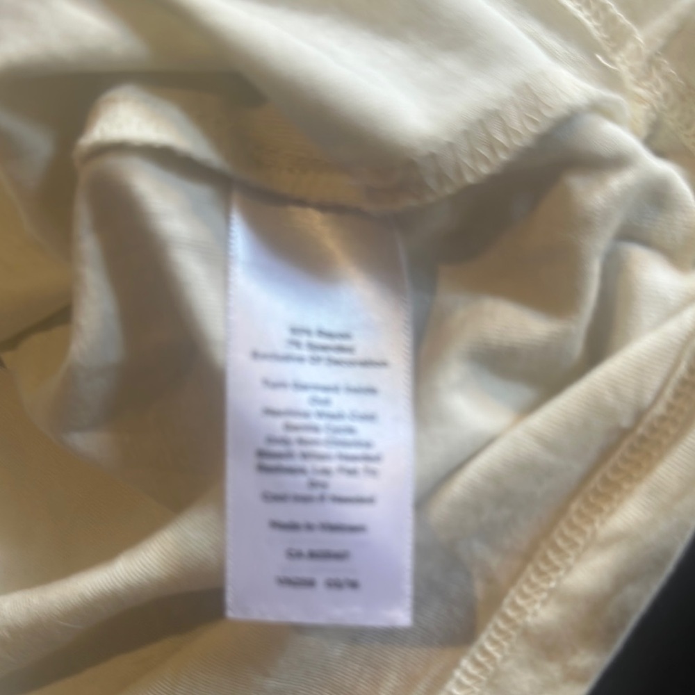 Talbots Women's Cream Tank Top with rounded decorative neck w different fabric - Picture 4 of 6